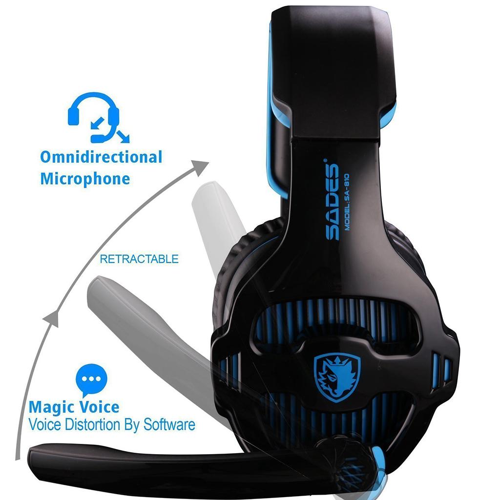 3.5mm LED Stereo Headsets Surround Sound Gaming headphones W/ MIC Black