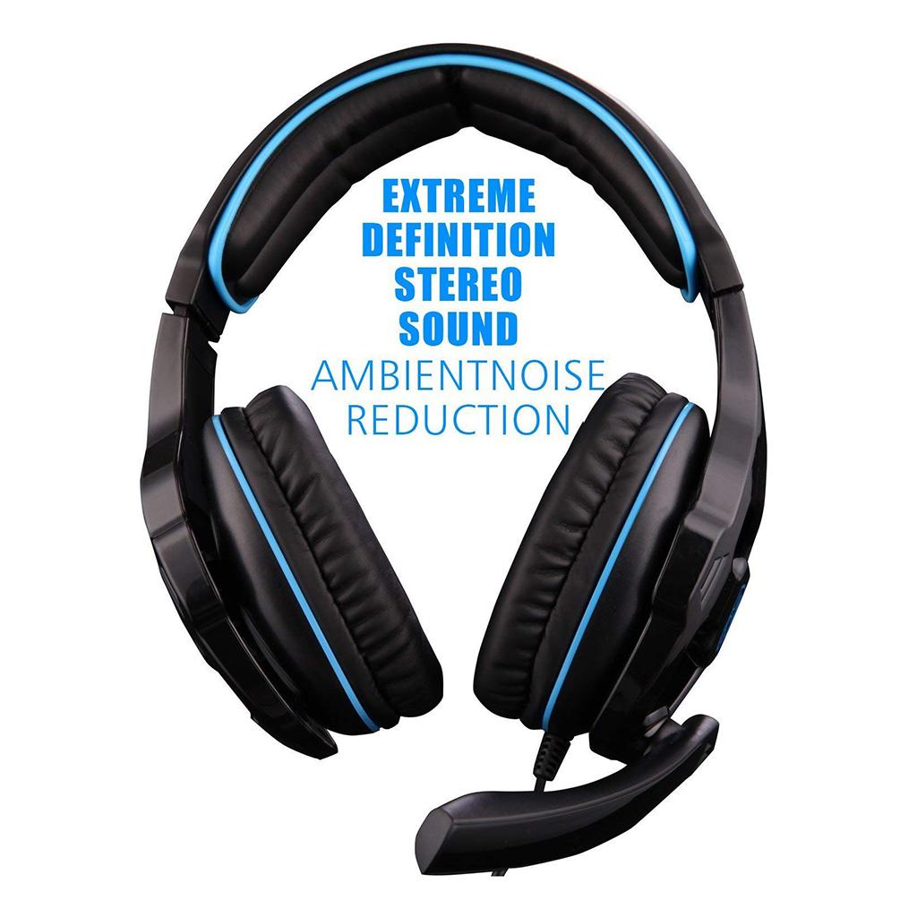 3.5mm LED Stereo Headsets Surround Sound Gaming headphones W/ MIC Black