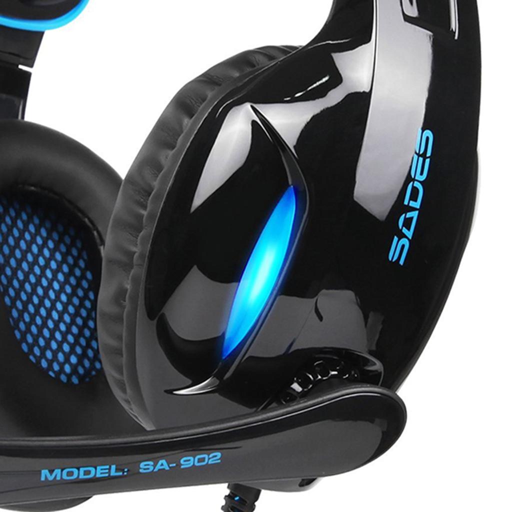 Universal Sades7.1 Stereo Headsets Surround Sound Gaming headphones MIC Blue