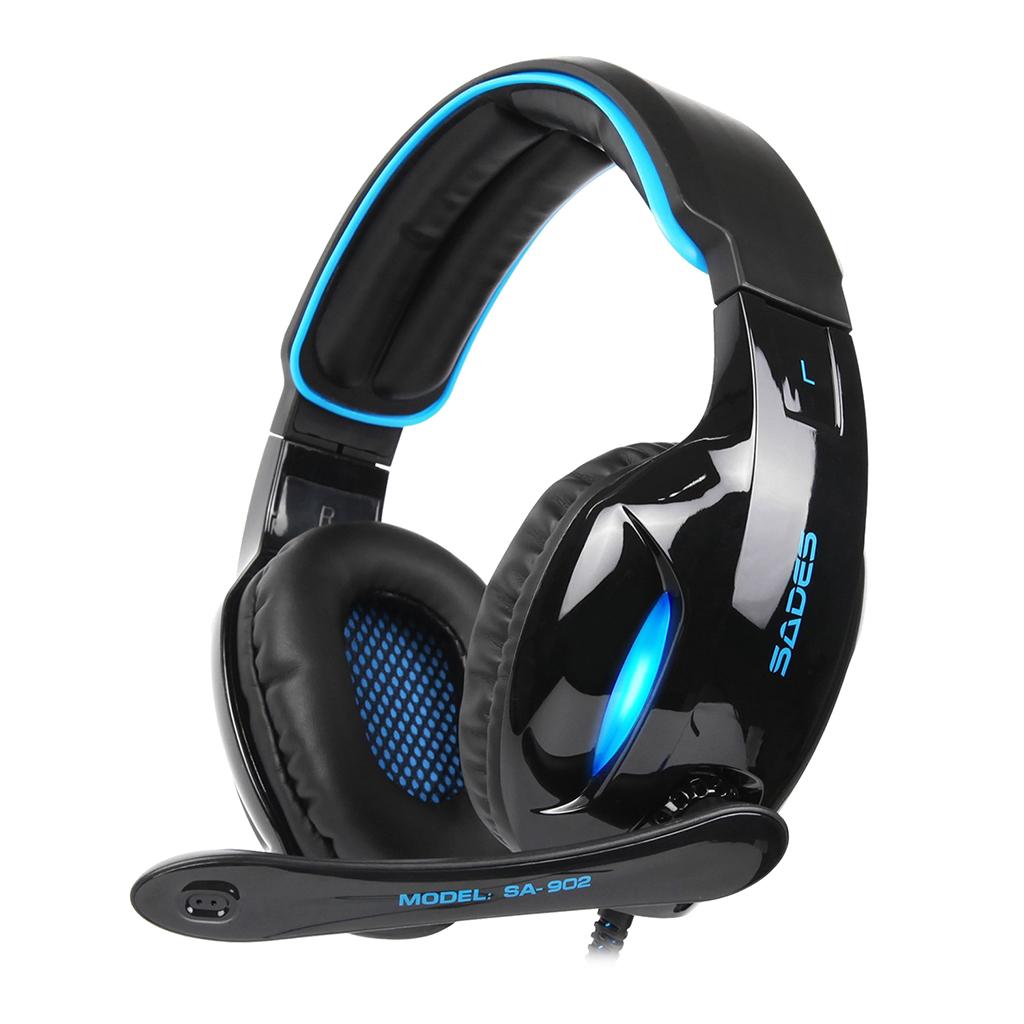 Universal Sades7.1 Stereo Headsets Surround Sound Gaming headphones MIC Blue