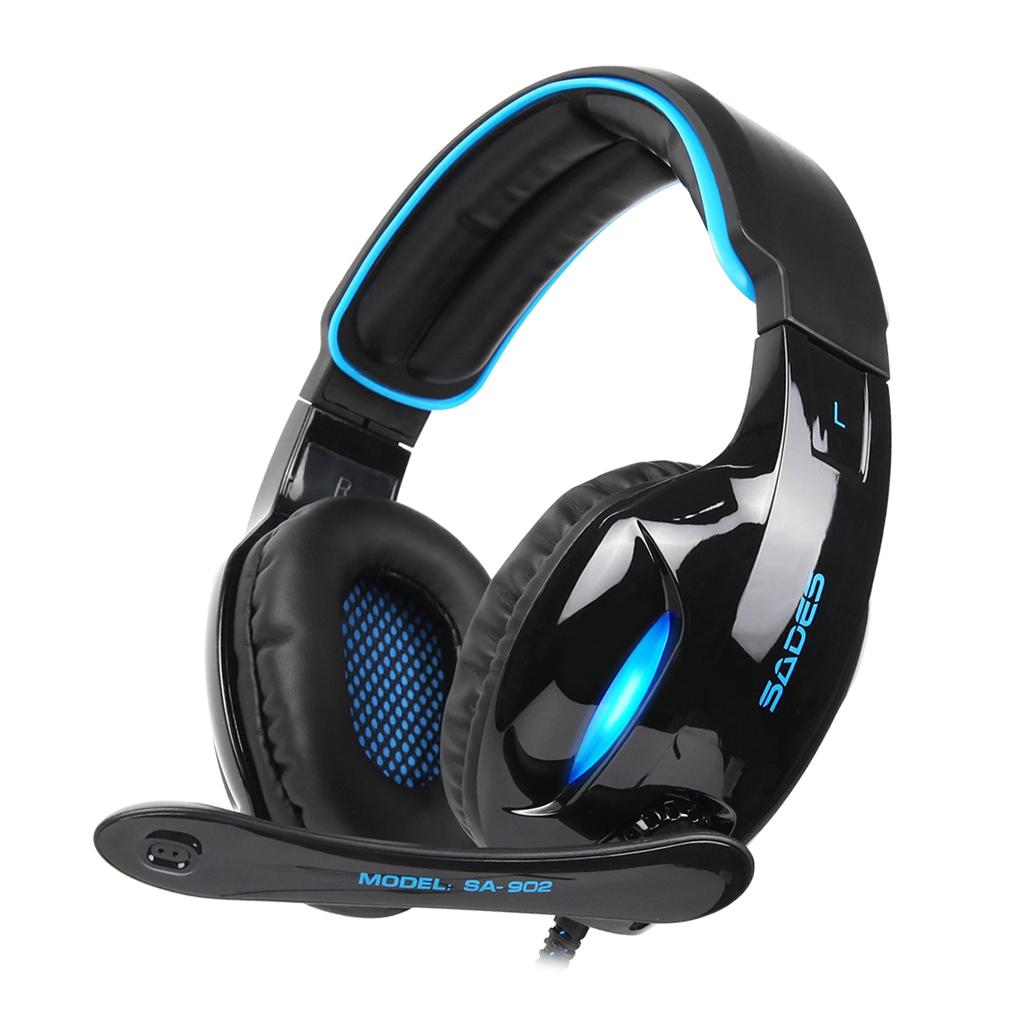Universal Sades7.1 Stereo Headsets Surround Sound Gaming headphones MIC Blue