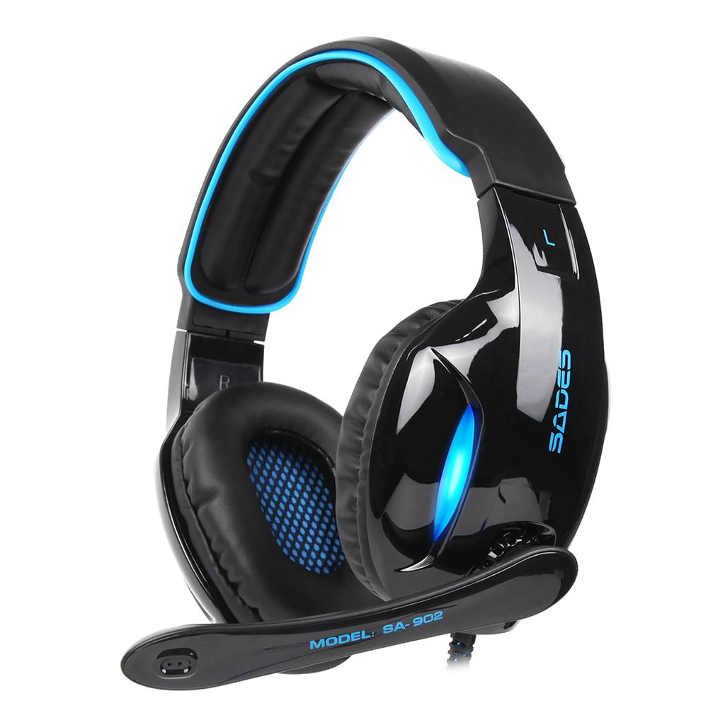 Universal Sades7.1 Stereo Headsets Surround Sound Gaming headphones MIC Blue