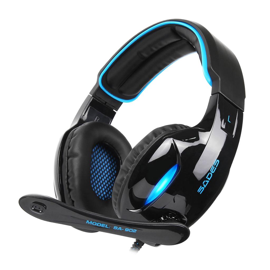 Universal Sades7.1 Stereo Headsets Surround Sound Gaming headphones MIC Blue