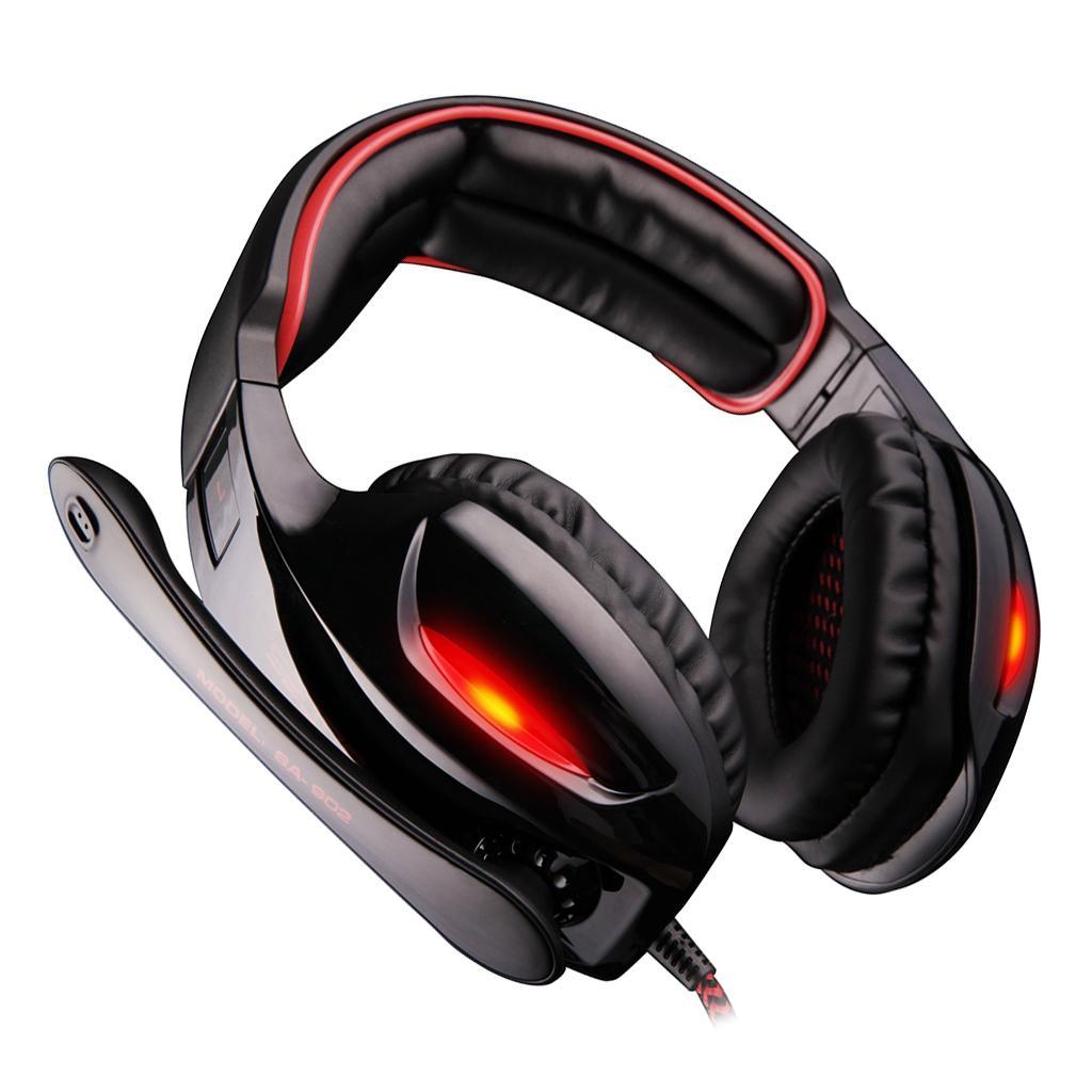 Universal Sades7.1 Stereo Headsets Surround Sound Gaming headphones MIC Red