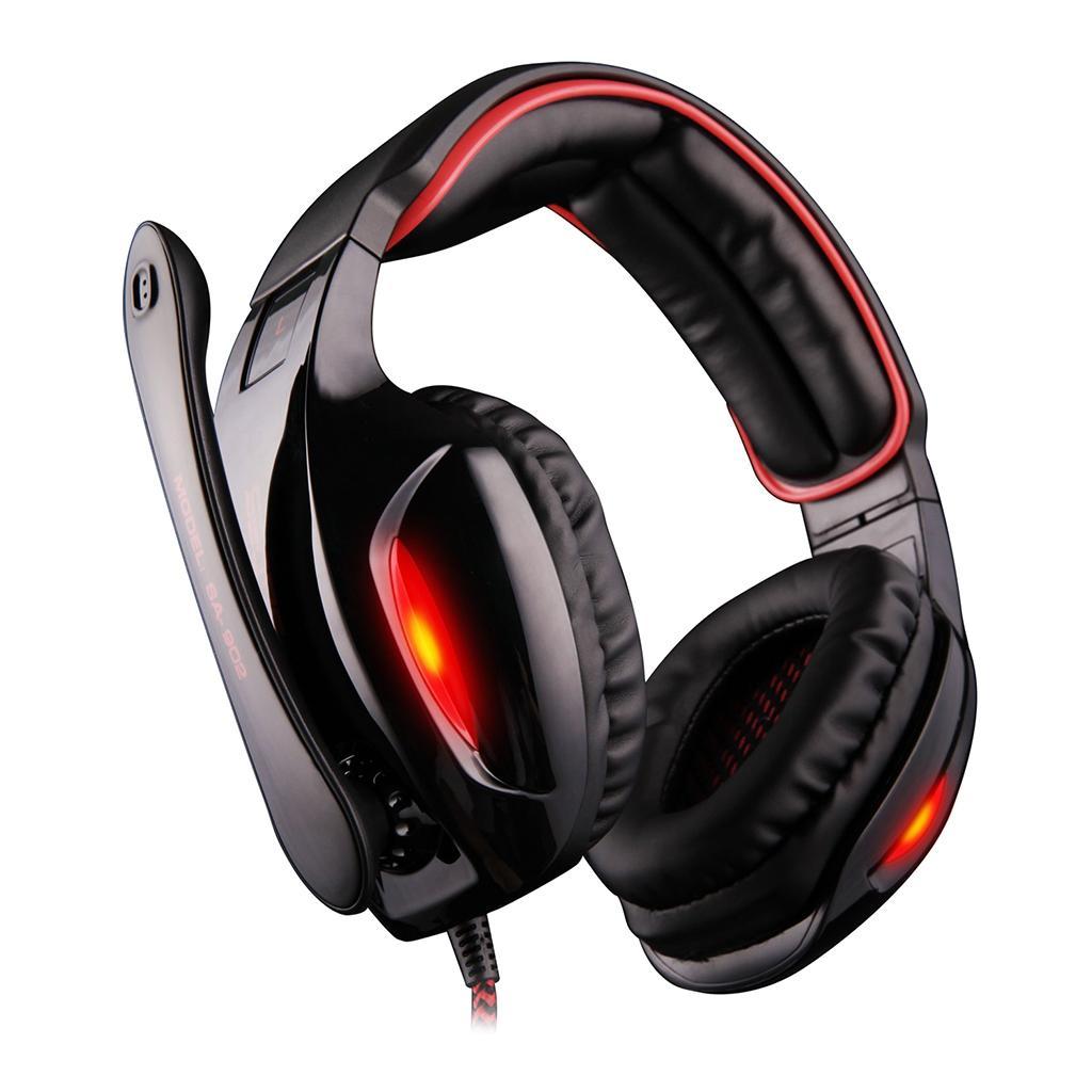 Universal Sades7.1 Stereo Headsets Surround Sound Gaming headphones MIC Red