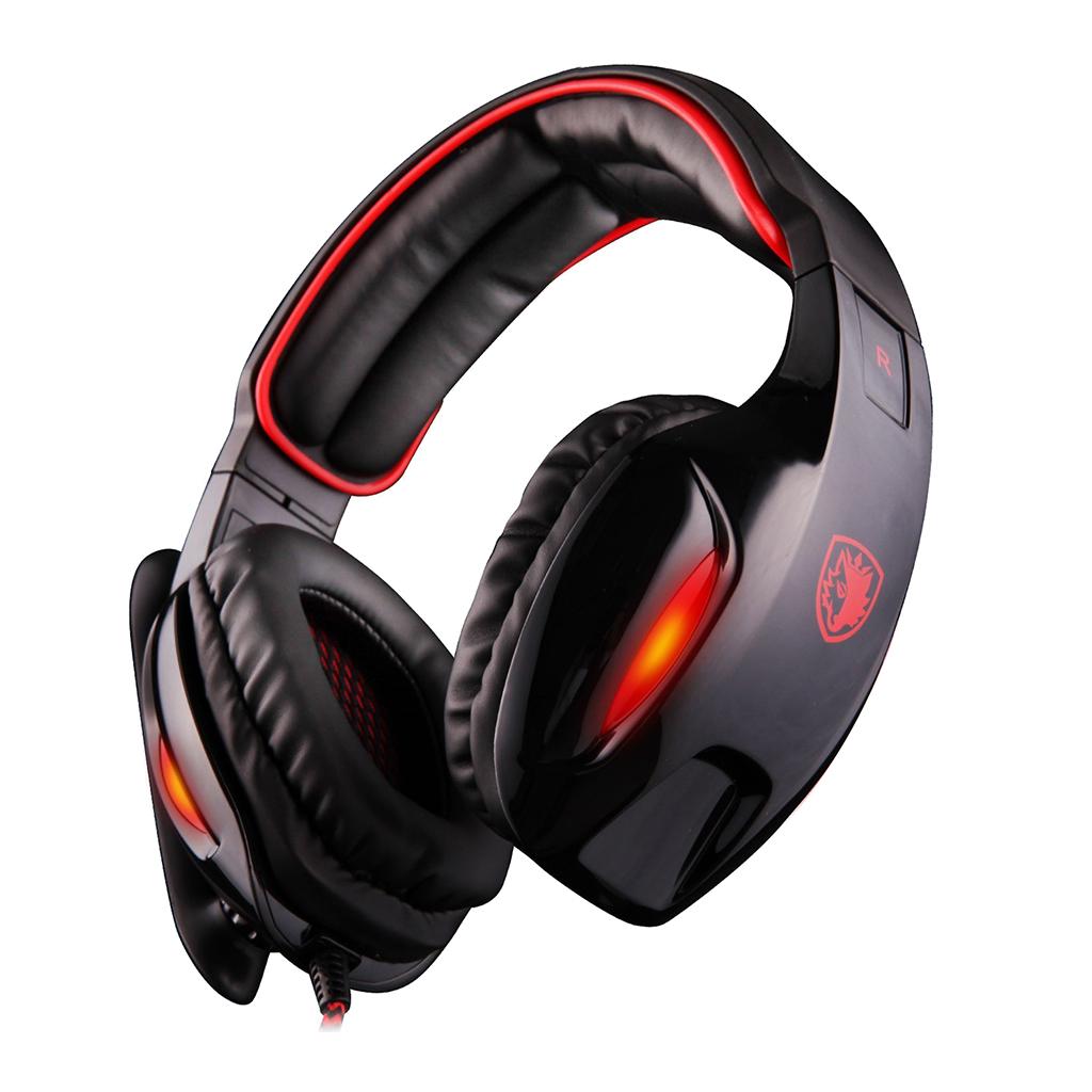 Universal Sades7.1 Stereo Headsets Surround Sound Gaming headphones MIC Red