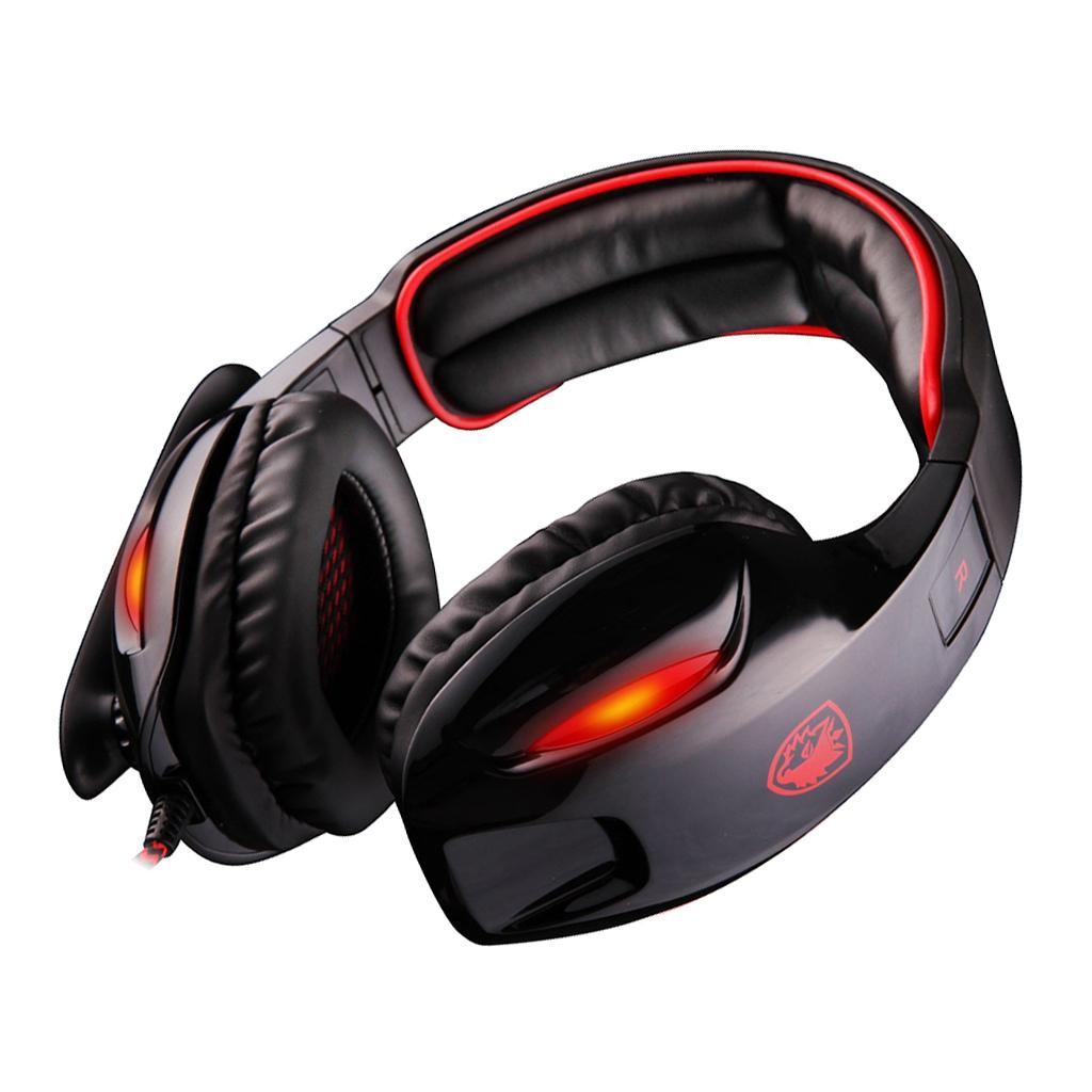 Universal Sades7.1 Stereo Headsets Surround Sound Gaming headphones MIC Red