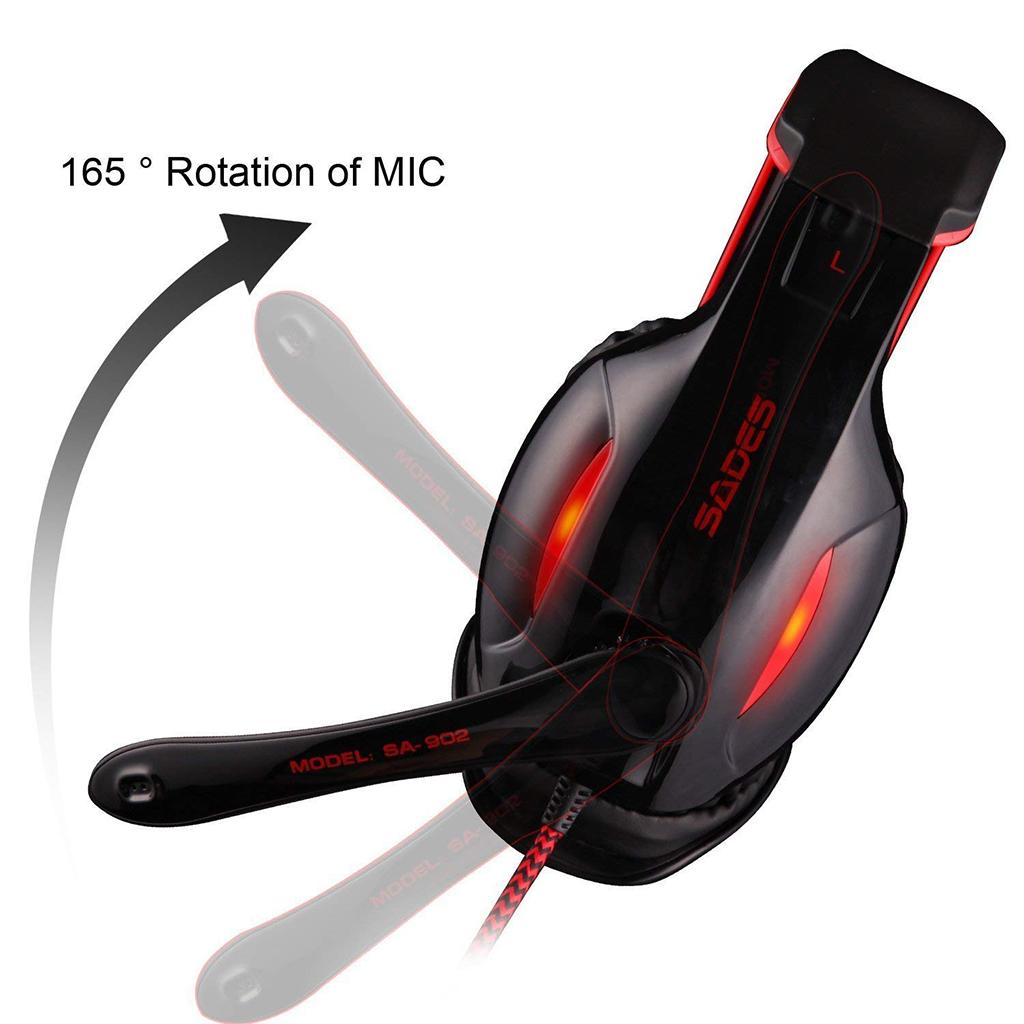 Universal Sades7.1 Stereo Headsets Surround Sound Gaming headphones MIC Red