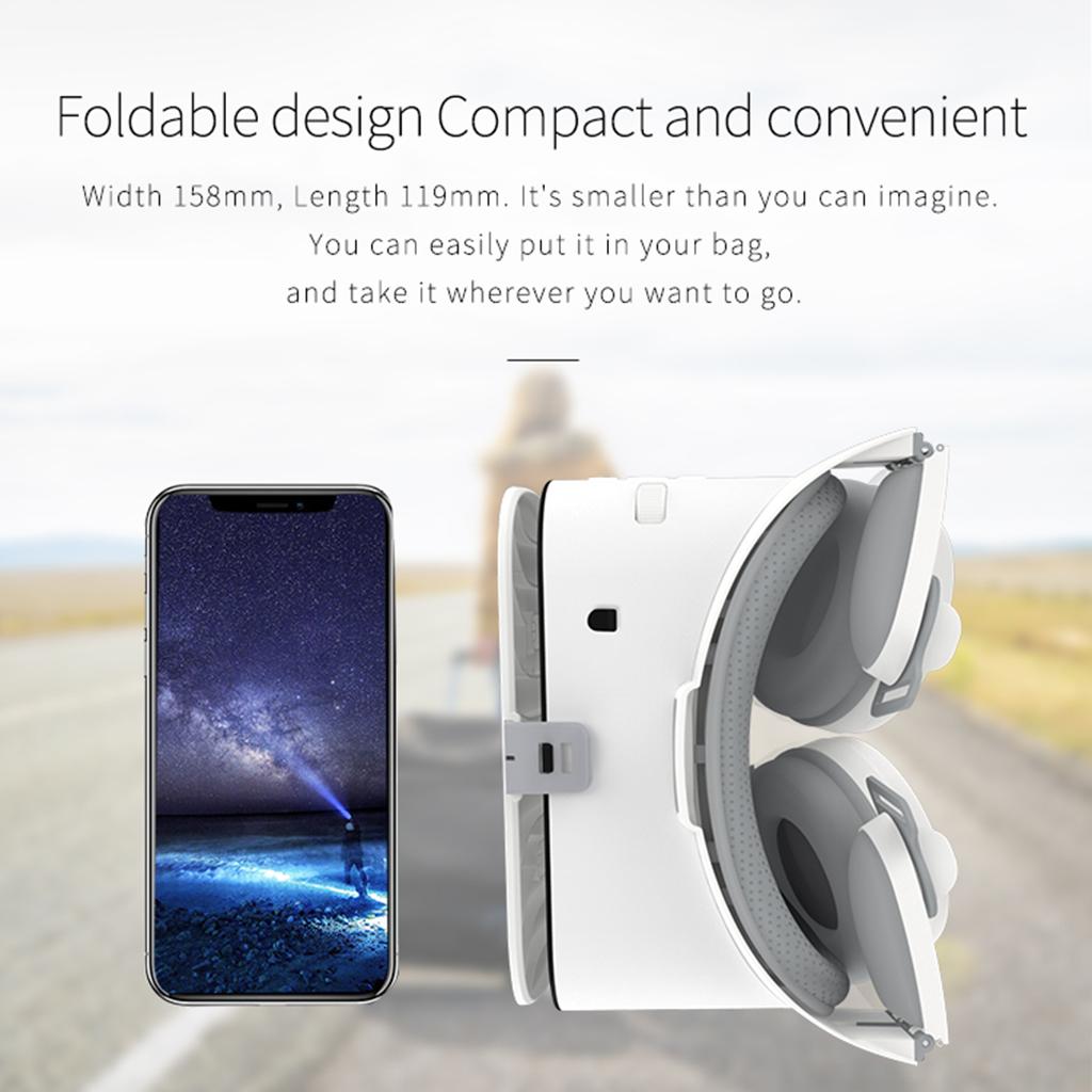 3D VR Glasses Virtual Reality for iPhone Android Smart Phone Goggles White