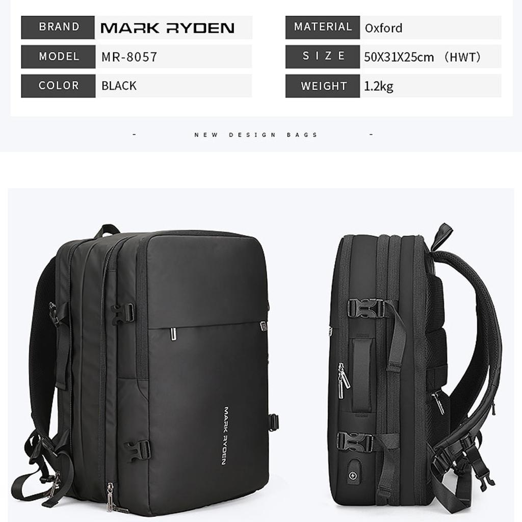 Fashion School Business Backpack for 17" Laptop Bags w/ USB Charging Port