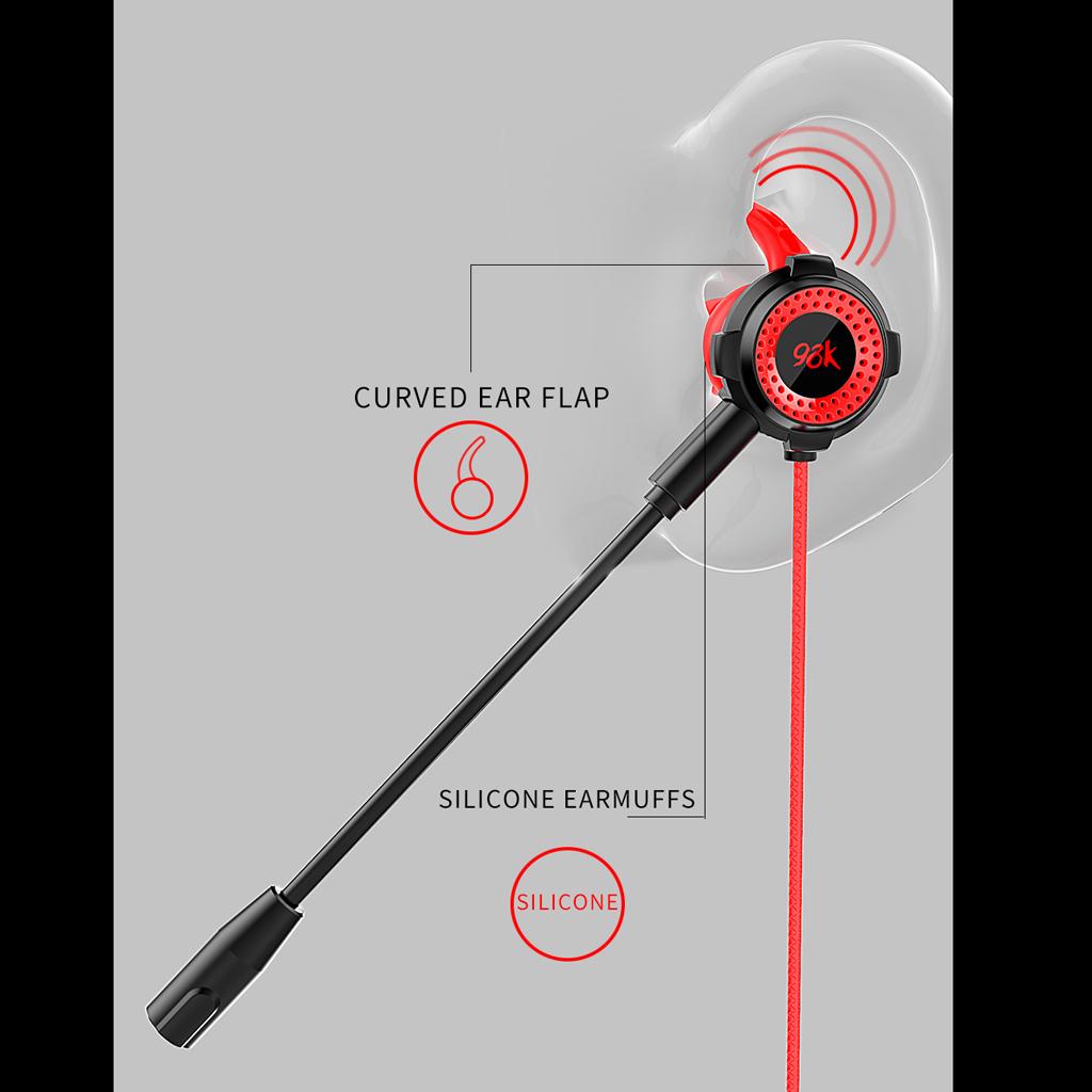 Dynamic Deep Bass 3.5mm Earphone Earbud with Mic For Gaming Tablet Game