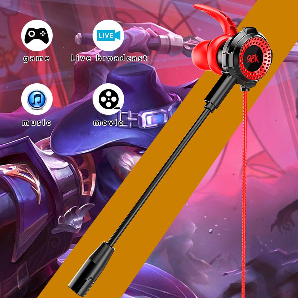 Dynamic Deep Bass 3.5mm Earphone Earbud with Mic For Gaming Tablet Game