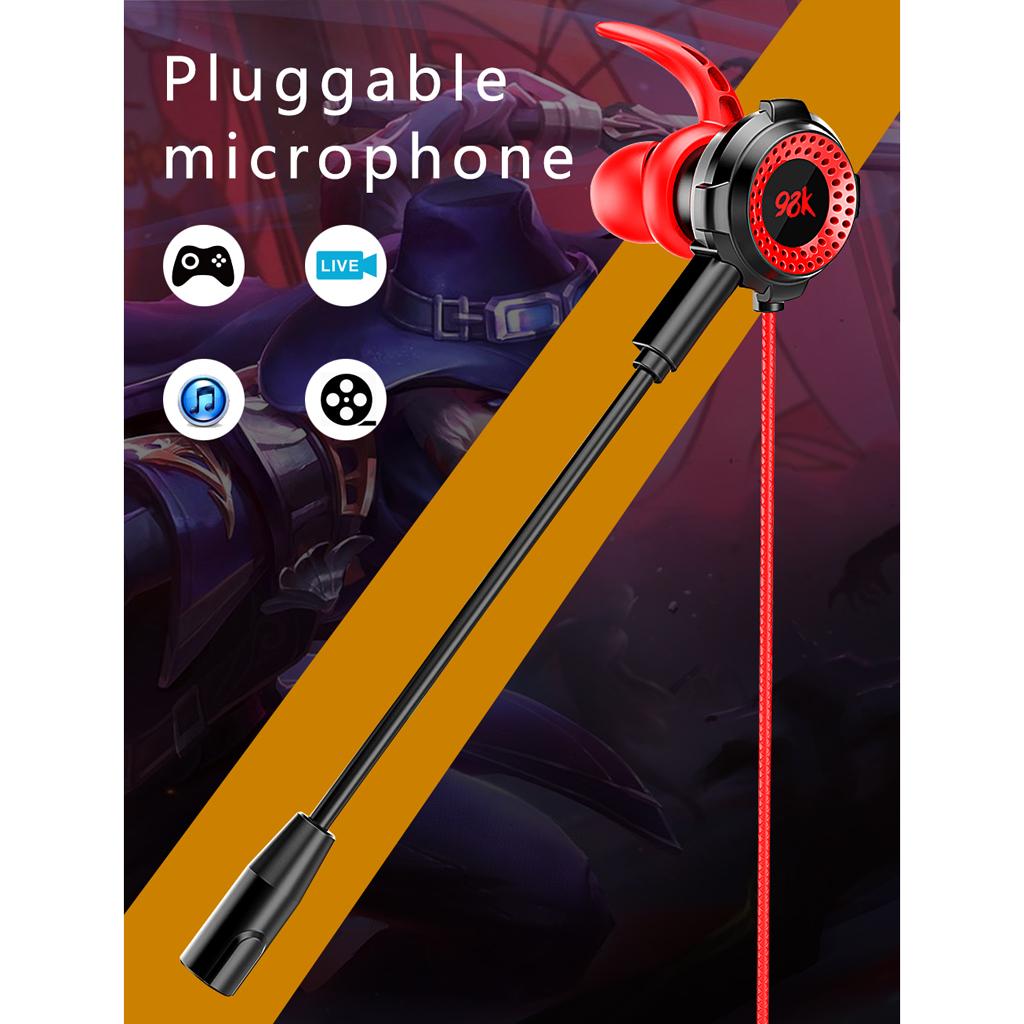 Dynamic Deep Bass 3.5mm Earphone Earbud with Mic For Gaming Tablet Game