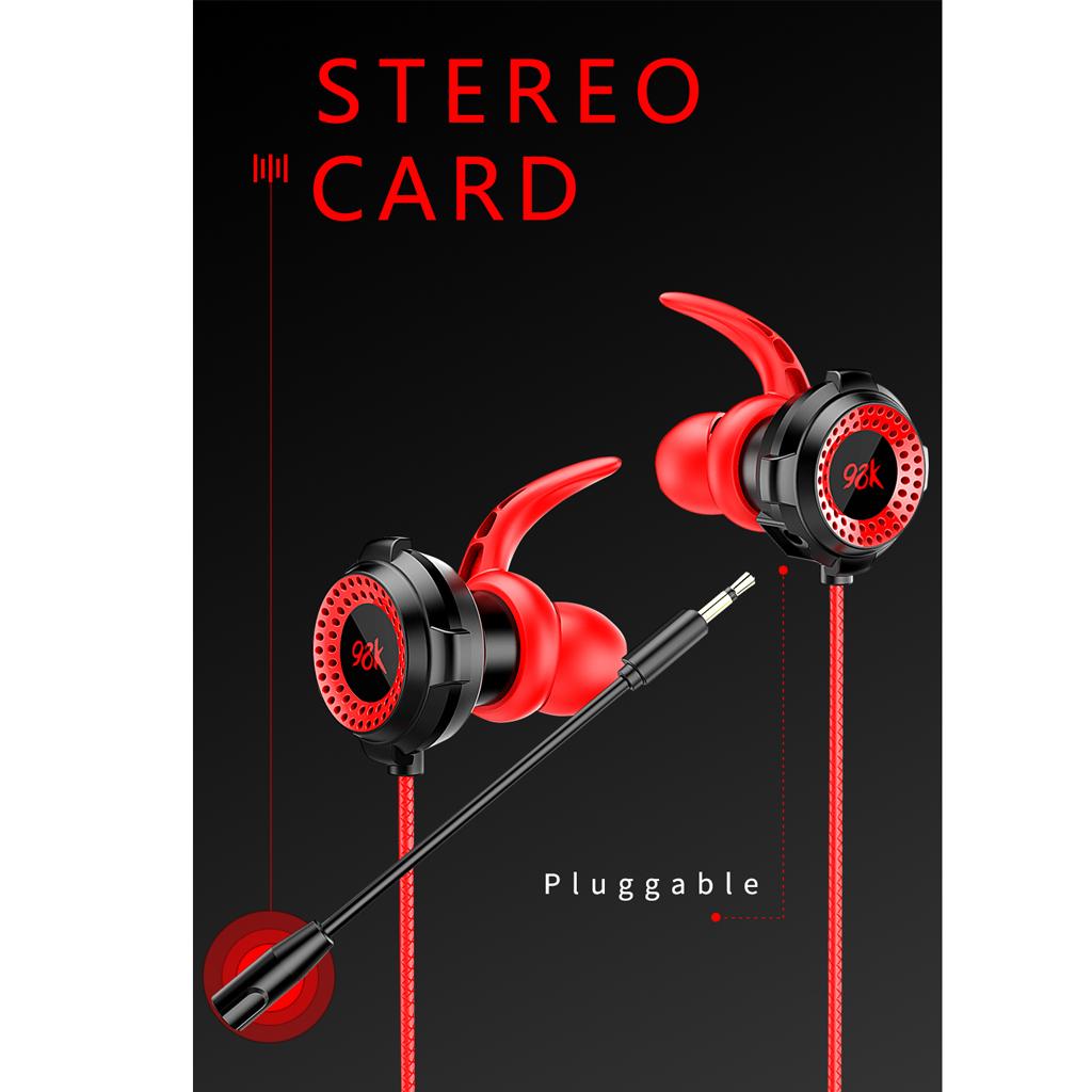 Dynamic Deep Bass 3.5mm Earphone Earbud with Mic For Gaming Tablet Game