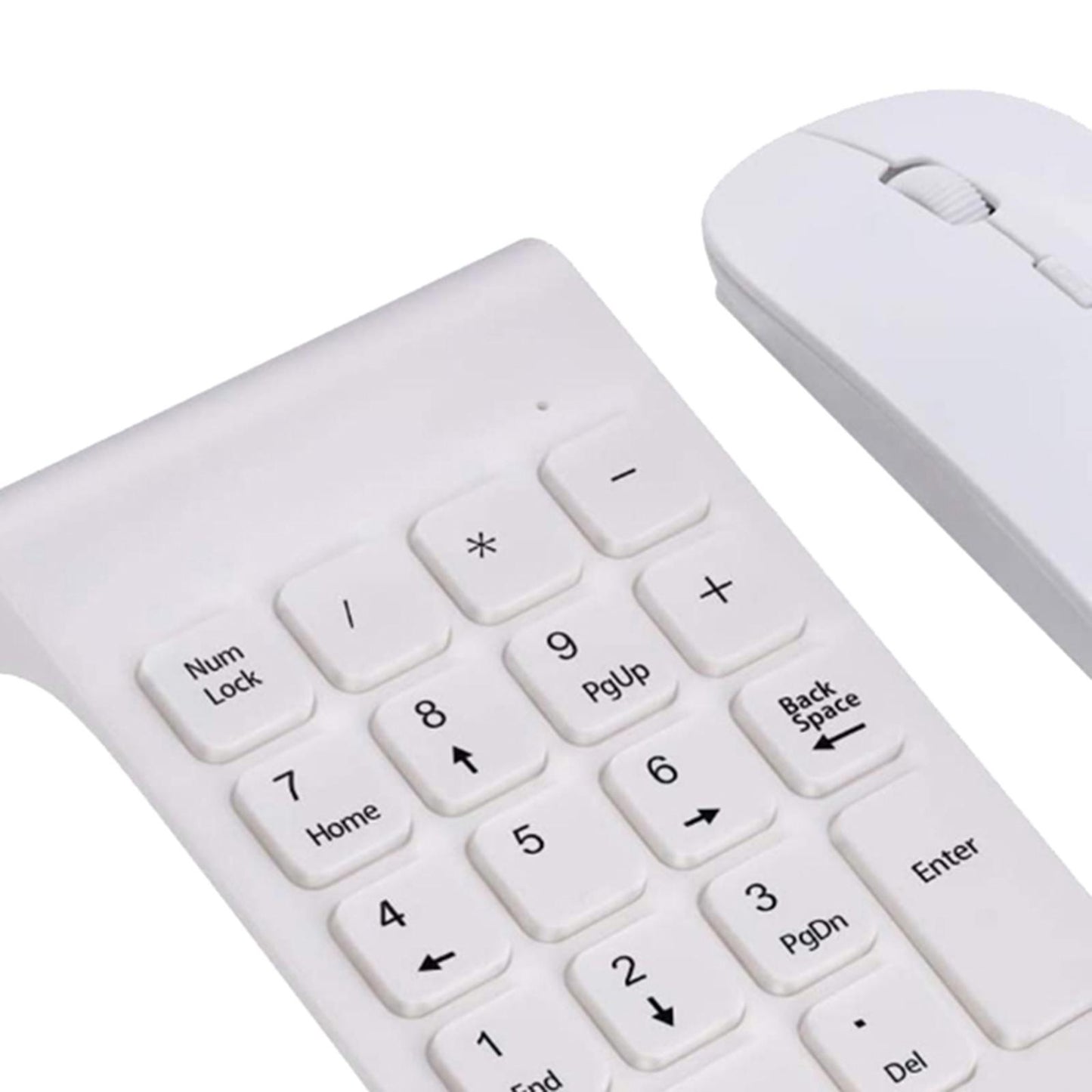 2.4G Numeric Keypad Wireless Keypad Extensions with Mouse for Laptop Desktop White