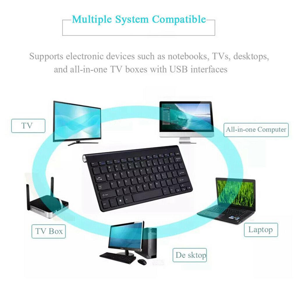 Mini Wireless Keyboard Mouse Set Waterproof 2.4G for Mac PC Laptop Golden