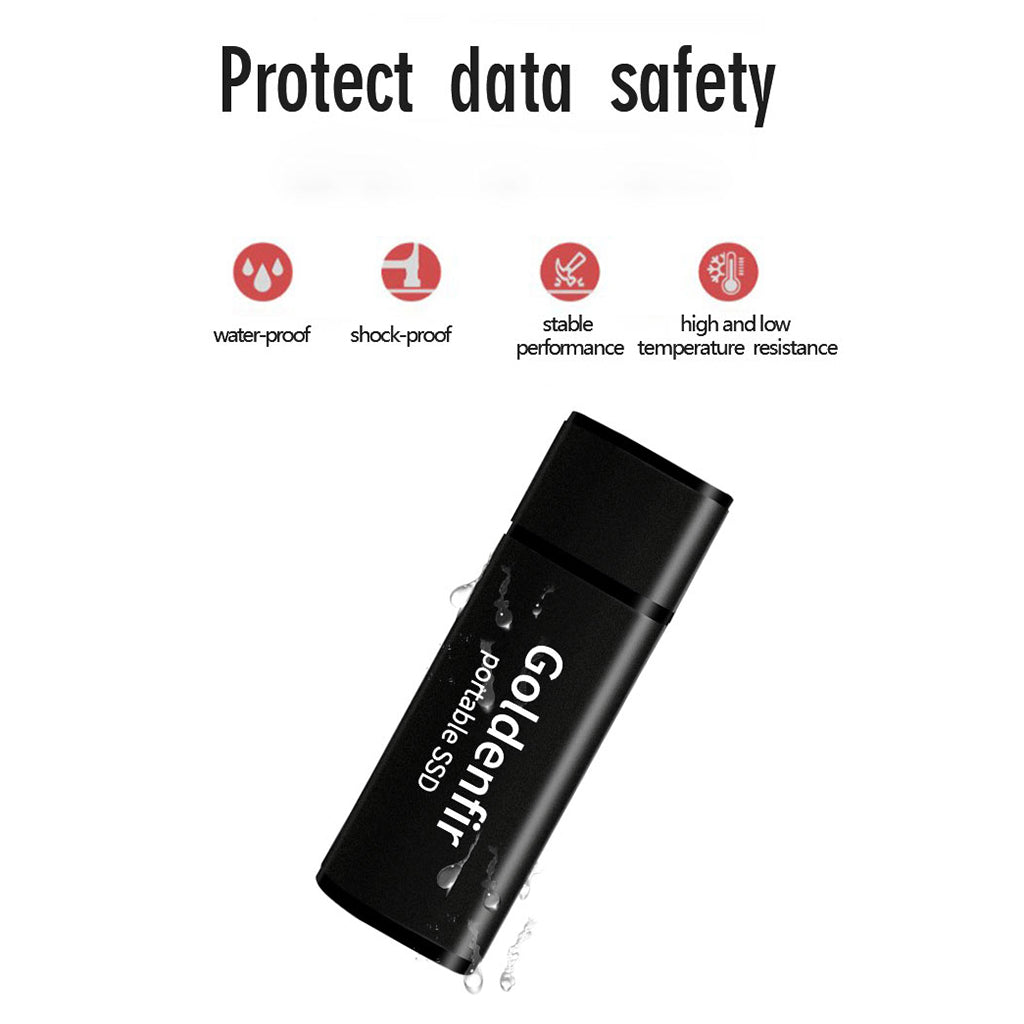Goldenfir Portable Solid State Drive USB 3.0 External SSD Drive Black 128GB