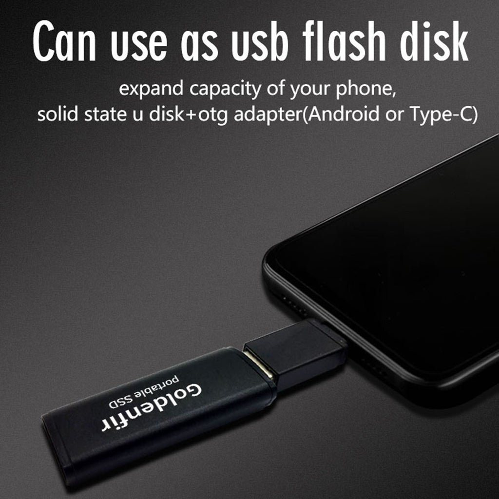 Goldenfir Portable Solid State Drive USB 3.0 External SSD Drive Black 128GB