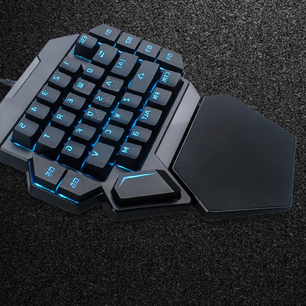 LED Mechanical Keyboard One-Handed Game Keyboard Computer USB Keypad 35 Keys