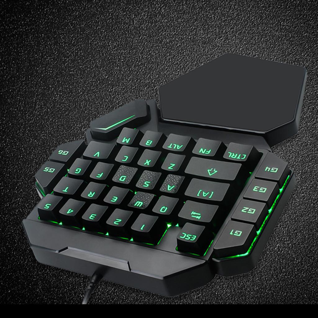 LED Mechanical Keyboard One-Handed Game Keyboard Computer USB Keypad 35 Keys