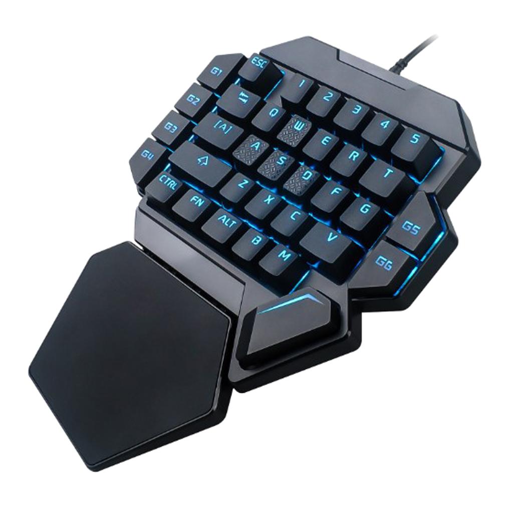 LED Mechanical Keyboard One-Handed Game Keyboard Computer USB Keypad 35 Keys