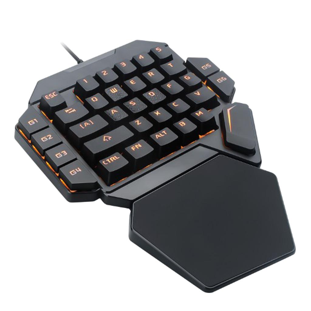 LED Mechanical Keyboard One-Handed Game Keyboard Computer USB Keypad 35 Keys
