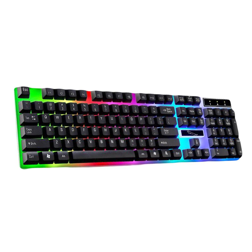 LED Illuminated USB 2.0 Game Keyboard Universal Mechanical Keyboard Black