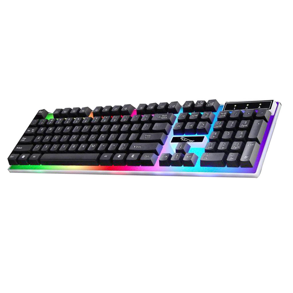LED Illuminated USB 2.0 Game Keyboard Universal Mechanical Keyboard Black