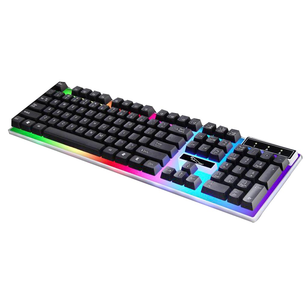 LED Illuminated USB 2.0 Game Keyboard Universal Mechanical Keyboard Black