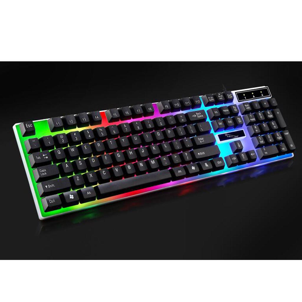 LED Illuminated USB 2.0 Game Keyboard Universal Mechanical Keyboard Black
