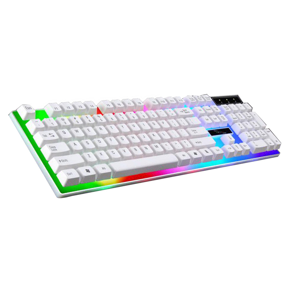 LED Illuminated USB 2.0 Game Keyboard Universal Mechanical Keyboard White