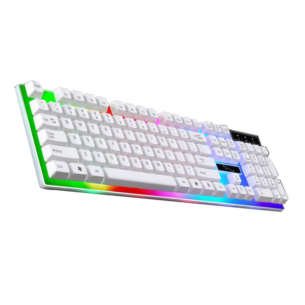 LED Illuminated USB 2.0 Game Keyboard Universal Mechanical Keyboard White
