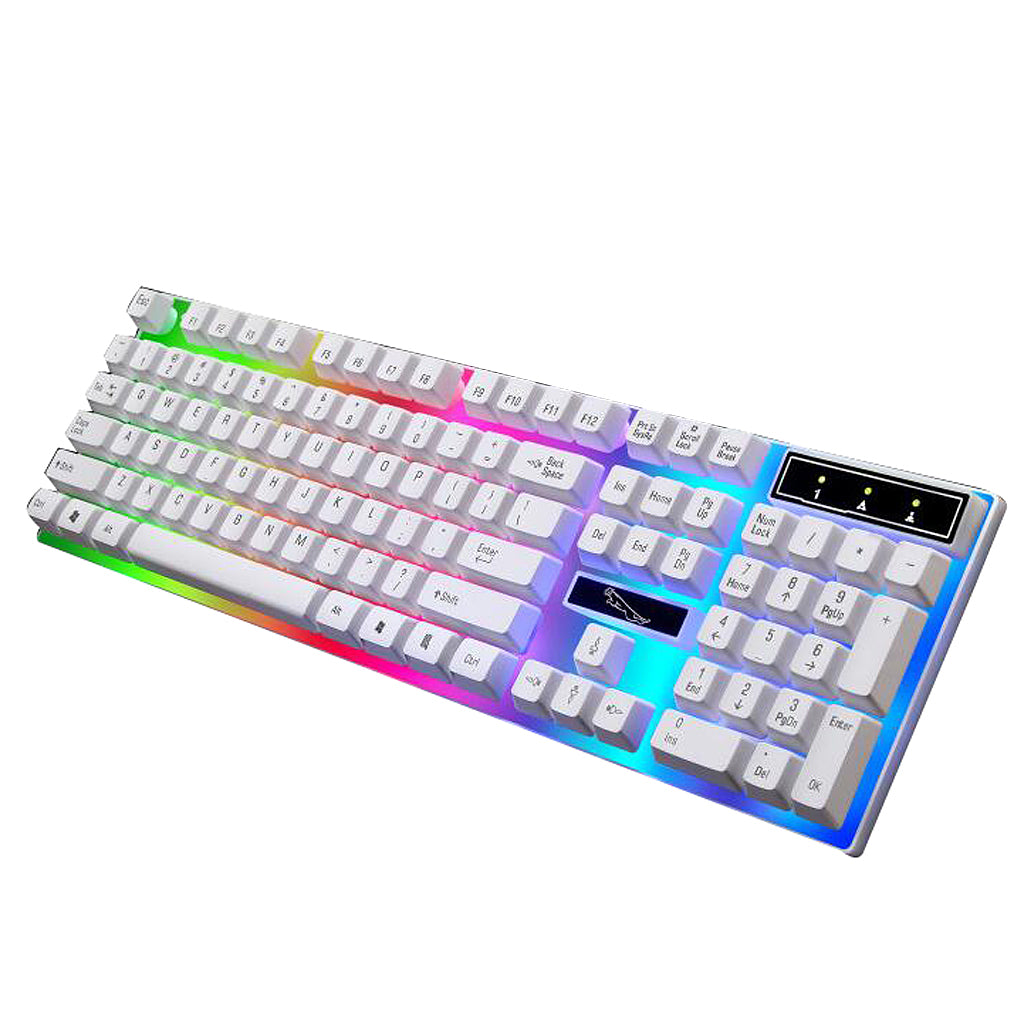 LED Illuminated USB 2.0 Game Keyboard Universal Mechanical Keyboard White