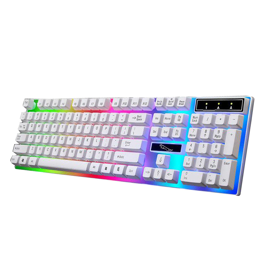 LED Illuminated USB 2.0 Game Keyboard Universal Mechanical Keyboard White
