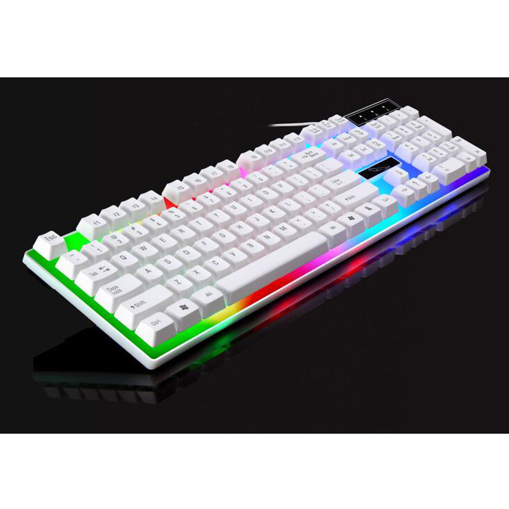 LED Illuminated USB 2.0 Game Keyboard Universal Mechanical Keyboard White