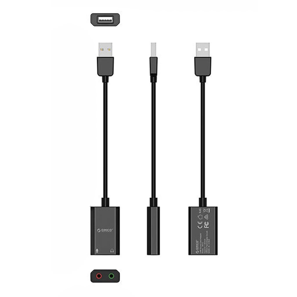 Drive-free Dual Channels USB Audio Adapter External Stereo Sound Card