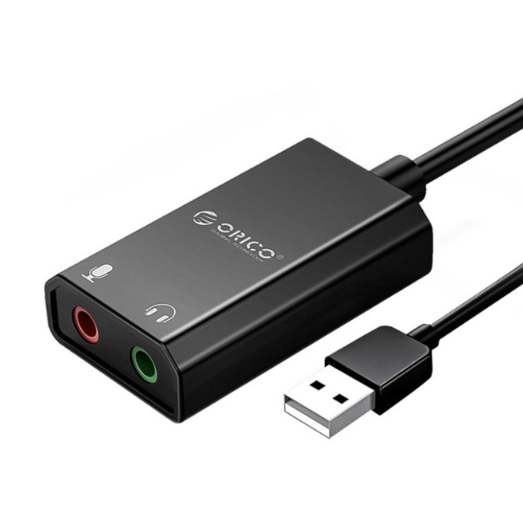 Drive-free Dual Channels USB Audio Adapter External Stereo Sound Card
