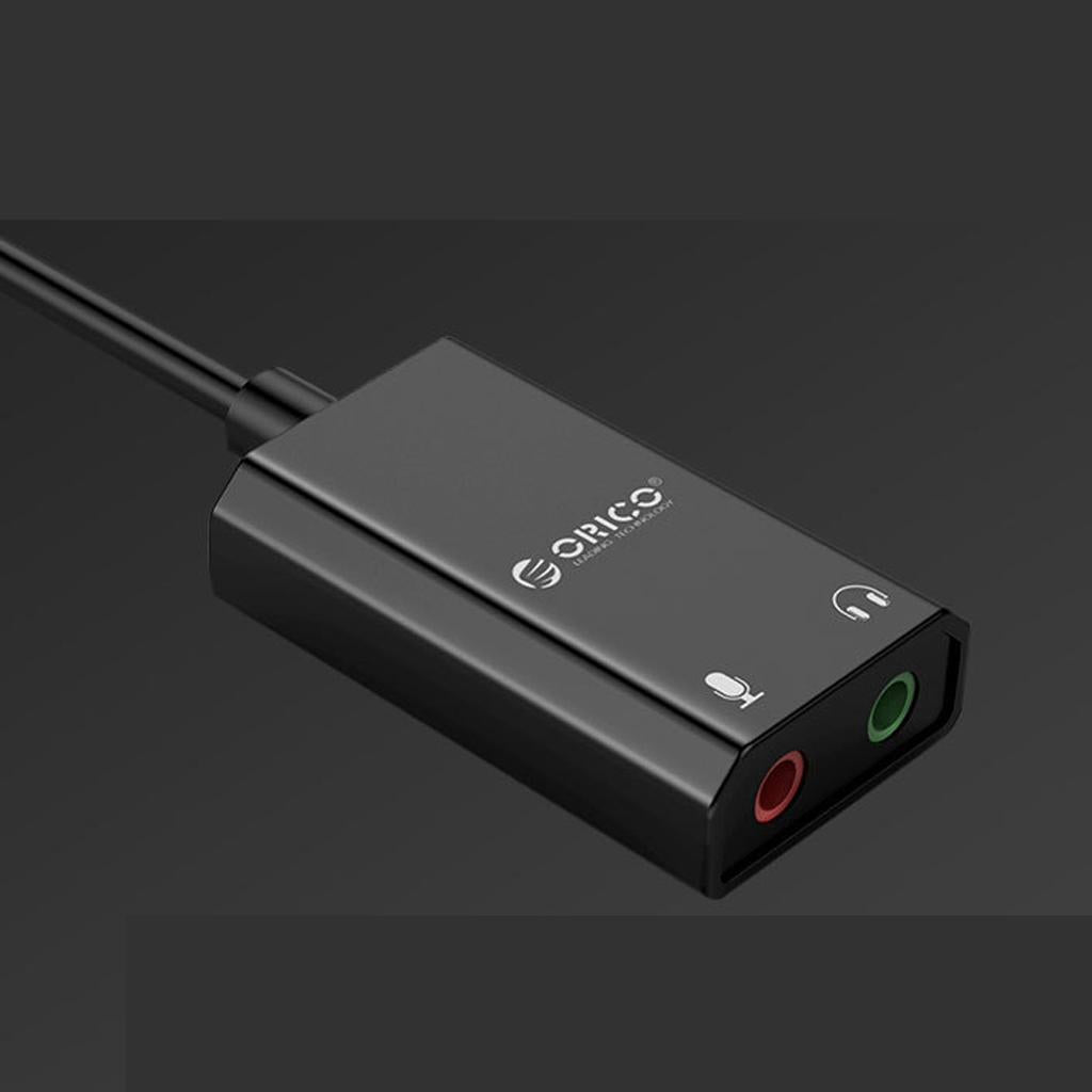 Drive-free Dual Channels USB Audio Adapter External Stereo Sound Card