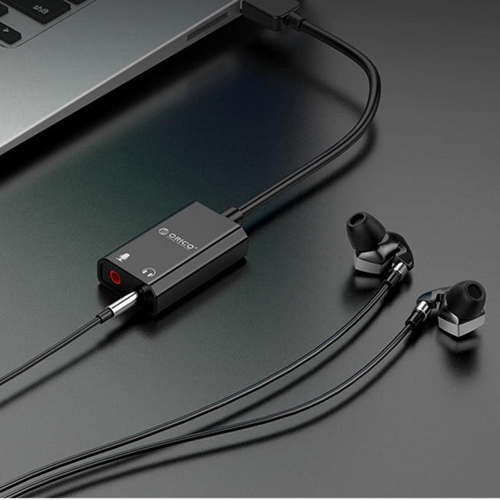 Drive-free Dual Channels USB Audio Adapter External Stereo Sound Card