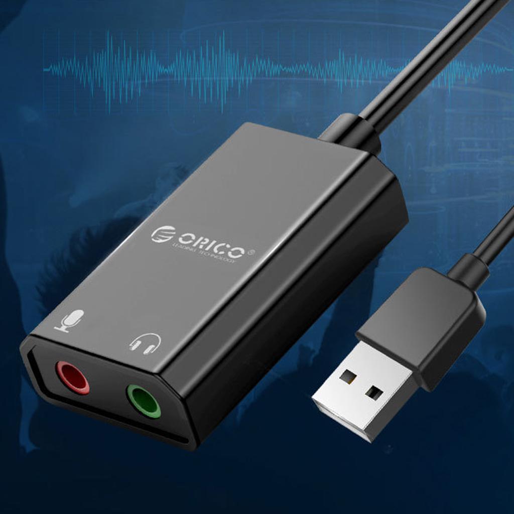 Drive-free Dual Channels USB Audio Adapter External Stereo Sound Card