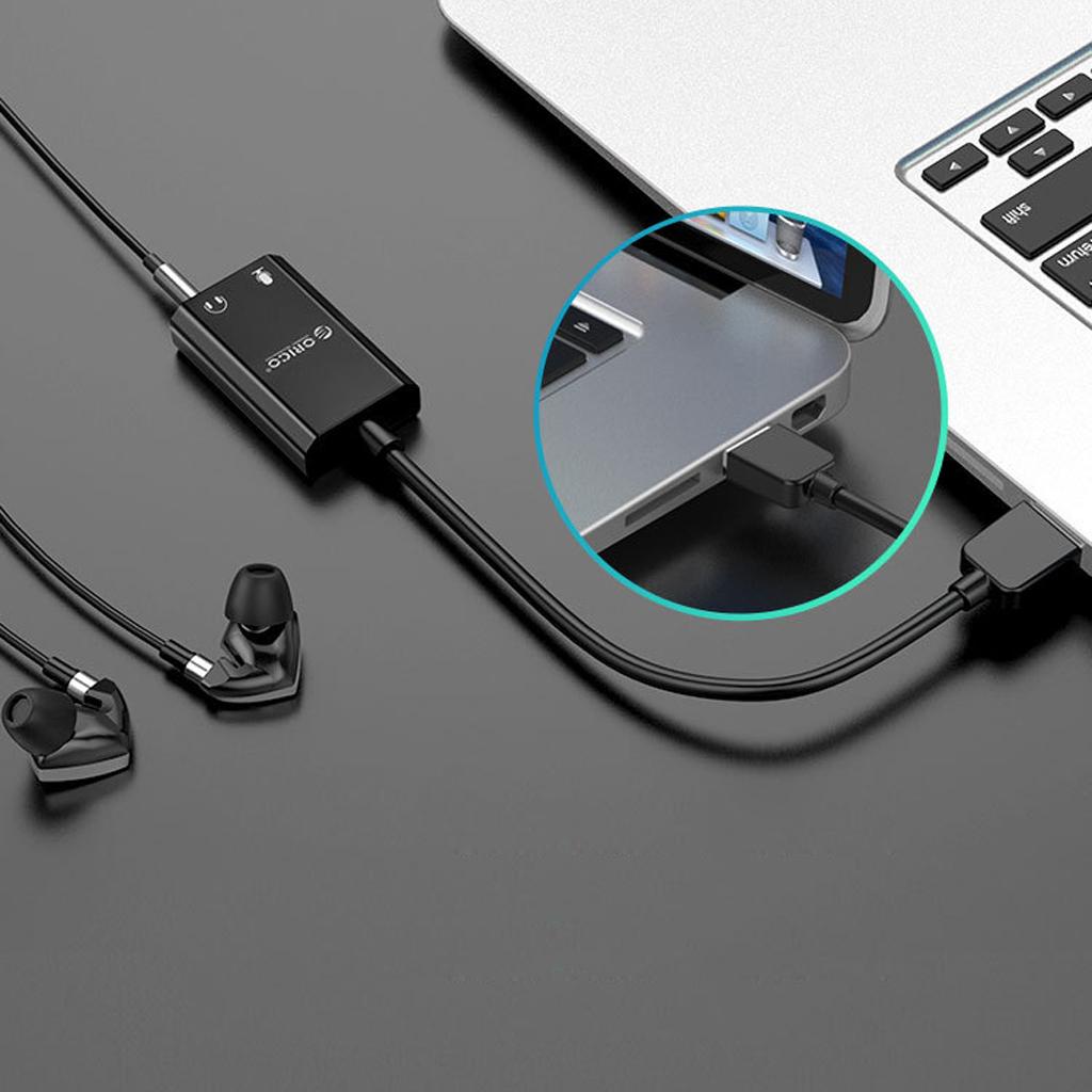 Drive-free Dual Channels USB Audio Adapter External Stereo Sound Card