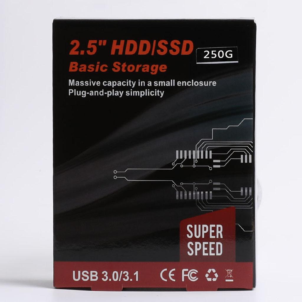 2.5" 250GB External Portable SATA3 USB 3.0 Hard Drive Disk HDD SSD Enclosure