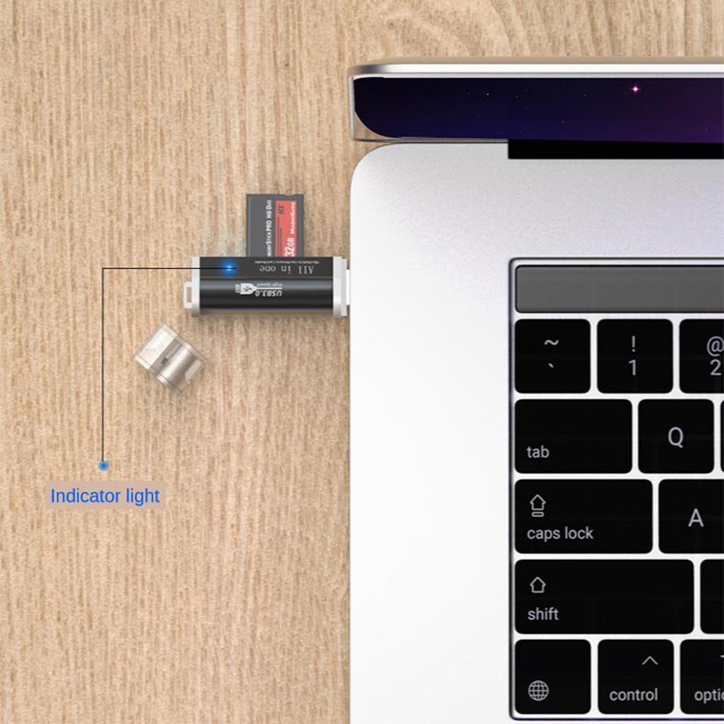 USB 2.0 Memory Card Reader Adapter for Micro SD TF M2 MS Golden