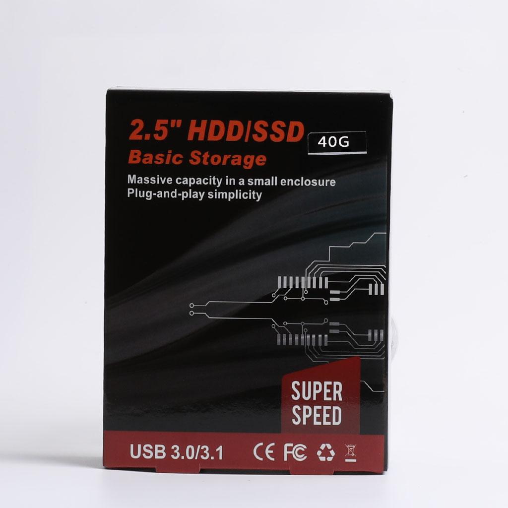 40G 2.5" USB 3.0 External Hard Disk Drives Expansion HDD for Laptop White