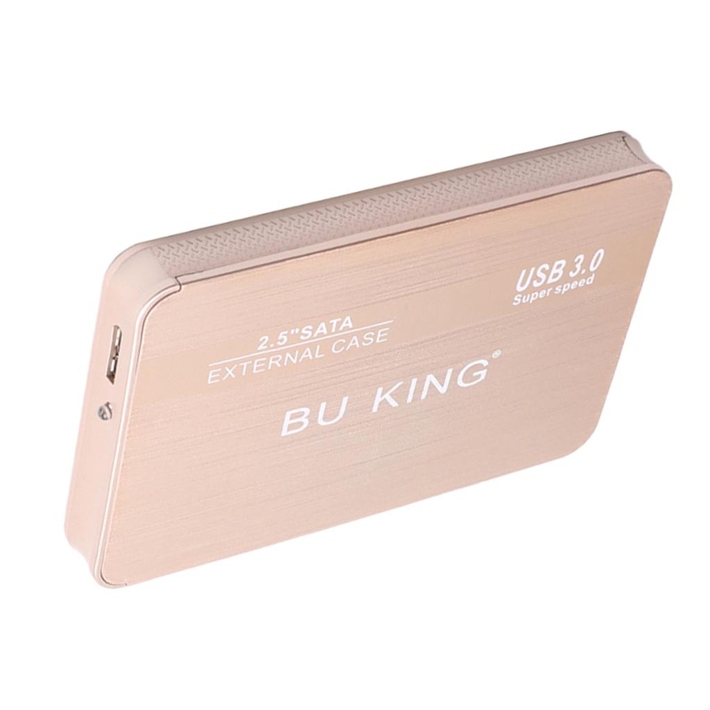 BUKING Portable 2.5'' SATA USB 3.0 External SSD Hard Drive Case 500GB Golden