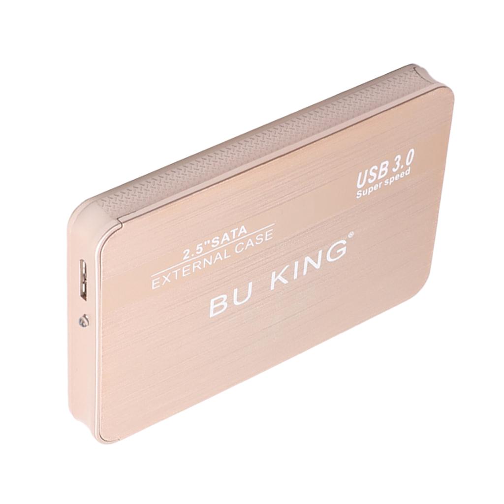 BUKING Portable 2.5'' SATA USB 3.0 External SSD Hard Drive Case 500GB Golden