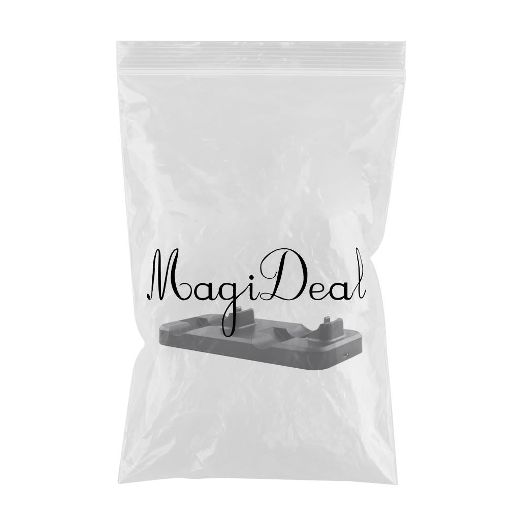 Dual Gamepad Handle Wireless Controller Chargers Dock for PS4 Black