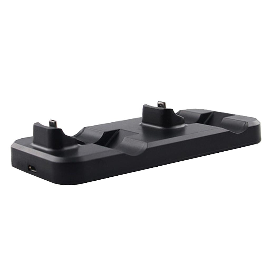 Dual Gamepad Handle Wireless Controller Chargers Dock for PS4 Black