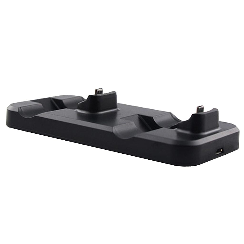 Dual Gamepad Handle Wireless Controller Chargers Dock for PS4 Black