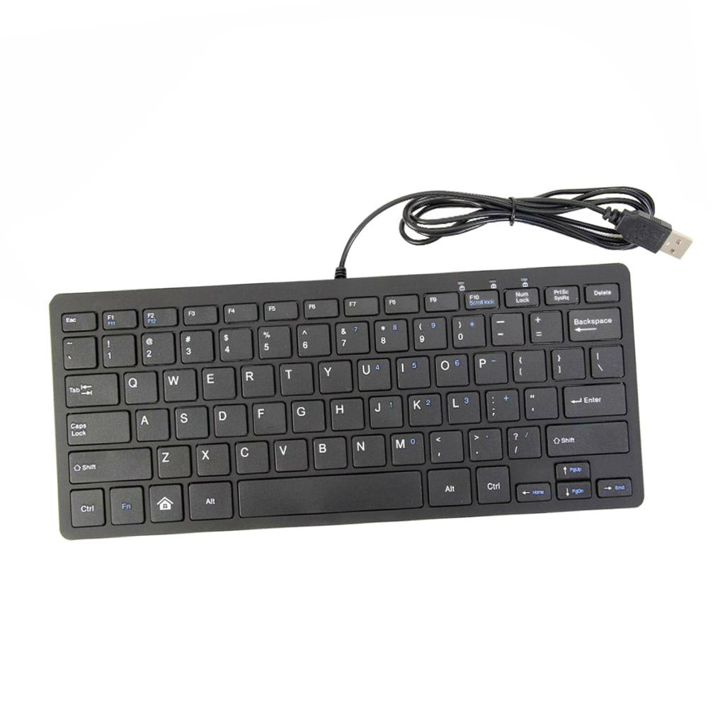 Ultra Thin Wired USB Mini 78 Keys English Keyboard for PC Laptop Notebooks